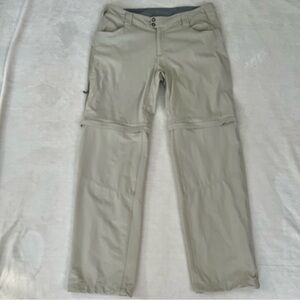 Columbia  Womens beige Convertible Hiking Pants Size 14 Zip Off Omni Shield